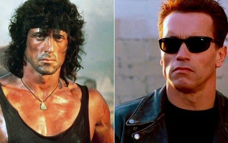 Sylverster Stallone em Rambo 3 e Arnold Schwarzenegger em O Exterminador do Futuro 2 - Divulgação/Montagem/TriStar Pictures