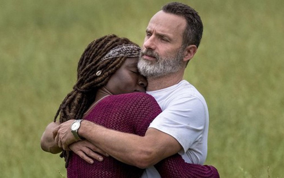 Danai Gurira e Andrew Lincoln na nona temporada de Walking Dead, a última do xerife Rick Grimes - Divulgação/AMC