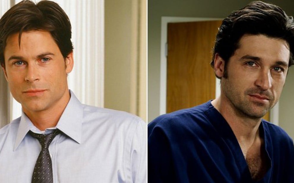  Rob Lowe em The West Wing e Patrick Dempsey na 1ª temporada de Grey's Anatomy; homem dos sonhos - Divulgação/NBC/ABC