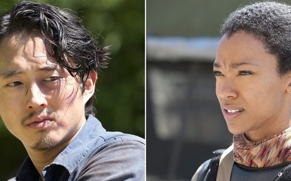 Steven Yeun e Sonequa Martin-Green em Walking Dead; série chega à oitava temporada  - Divulgação/AMC