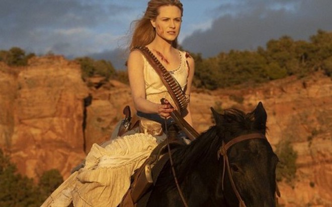 A atriz Evan Rachel Wood no final da segunda temporada de Westworld; série perdeu público - Divulgação/HBO