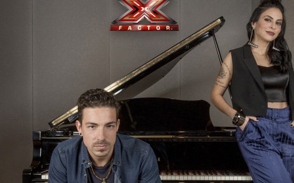Os cantores Di Ferrero e Alinne Rosa; eles serão jurados da primeira edição de X Factor Brasil - Kelly Fuzaro/Band