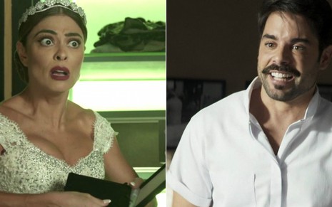 Maria da Paz (Juliana Paes) e Abel (Pedro Carvalho) são muito enganados em A Dona do Pedaço - Fotos: Reprodução/TV Globo