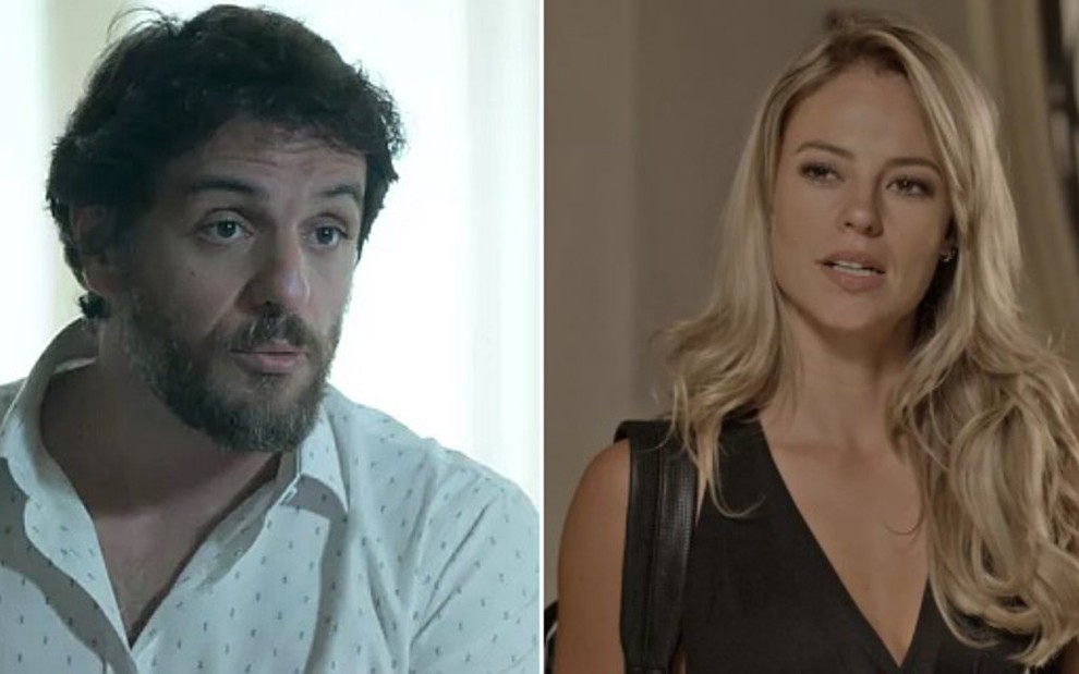 Rodrigo Lombardi (Caio) e Paolla Oliveira (Jeiza) em cenas de A Força do Querer, da Globo - Reprodução/TV Globo