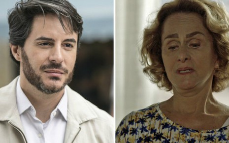 Augusto (Ricardo Tozzi) e Silvia (Regina Braga) terão conflito em A Lei do Amor, da Globo - Reprodução/Globo