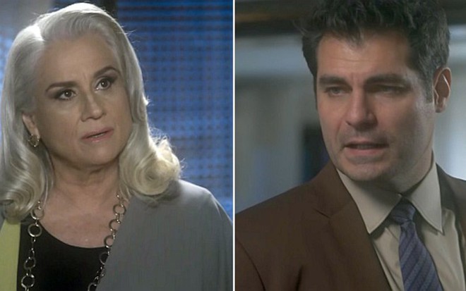 Vera Holtz (Magnólia) e Thiago Lacerda (Ciro) em cenas de A Lei do Amor, novela das nove - Reprodução/TV Globo