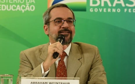 Abraham Weintraub em coletiva de imprensa no Ministério da Educação