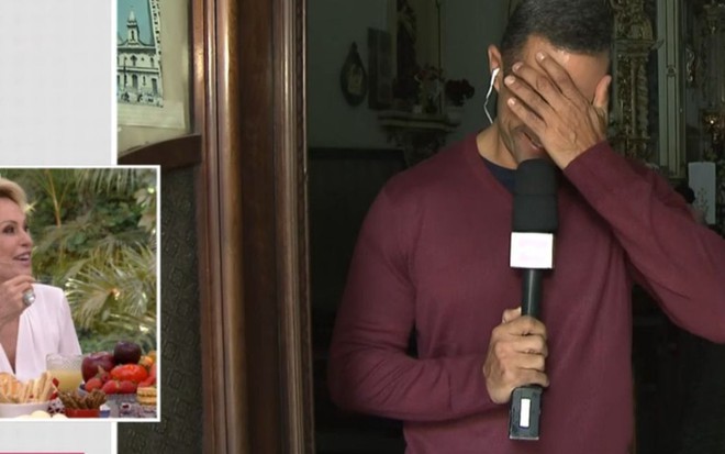 Ana Maria Braga deixou o repórter Fabricio Battaglini envergonhado nesta quarta-feira (12) - REPRODUÇÃO/TV GLOBO