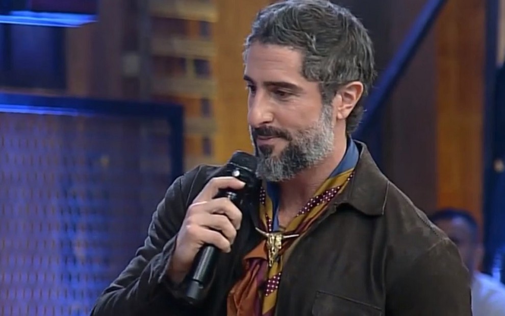 O apresentador Marcos Mion durante a final de A Fazenda 11, em 12 de dezembro