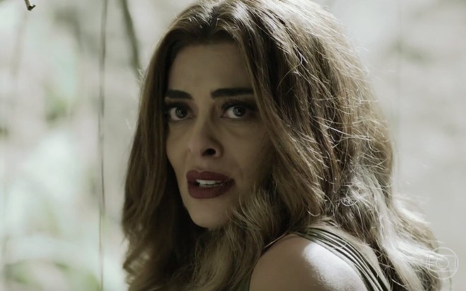 A atriz Juliana Paes com expressão de desespero em cena de A Força do Querer