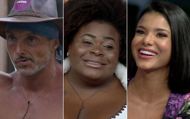 Montagem com Juliano Ceglia, Jojo Todynho e Jakelyne Oliveira em A Fazenda 12
