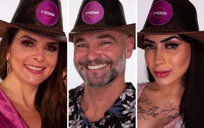 Juliano Ceglia, Luiza Ambiel e MC Mirella na roça de A Fazenda 12