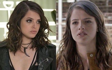 Agatha Moreira caracterizada com Camila antes e depois do acidente que a fez perder a memória