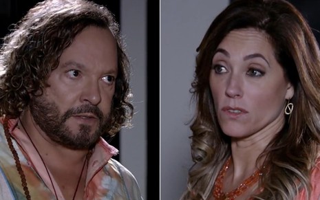 Montagem com Álvaro (Wolf Maia) e Tereza Cristina (Christiane Torloni) em cena de Fina Estampa