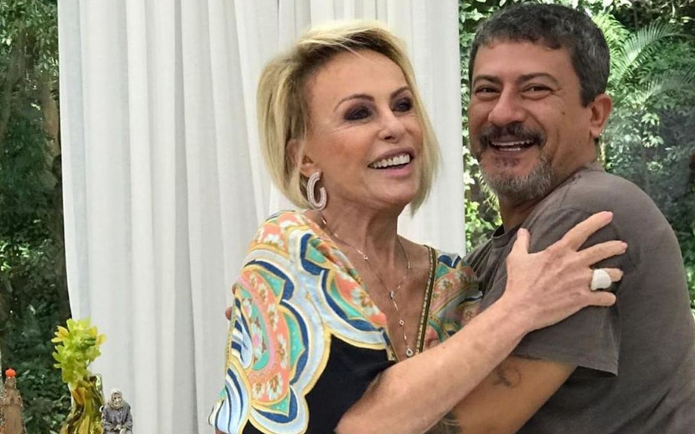Ana Maria Braga e Tom Veiga em foto publicada pela apresentadora em 2 de outubro de 2020