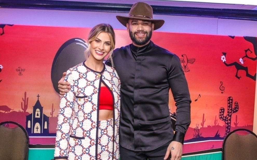 Andressa Suita e Gusttavo Lima juntos em evento do cantor em dezembro de 2019