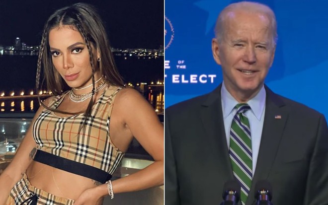 Montagem com Anitta e Joe Biden