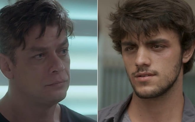 Montagem dos atores Fabio Assunção (Arthur) e Felipe Simas (Jonatas) em Totalmente Demais