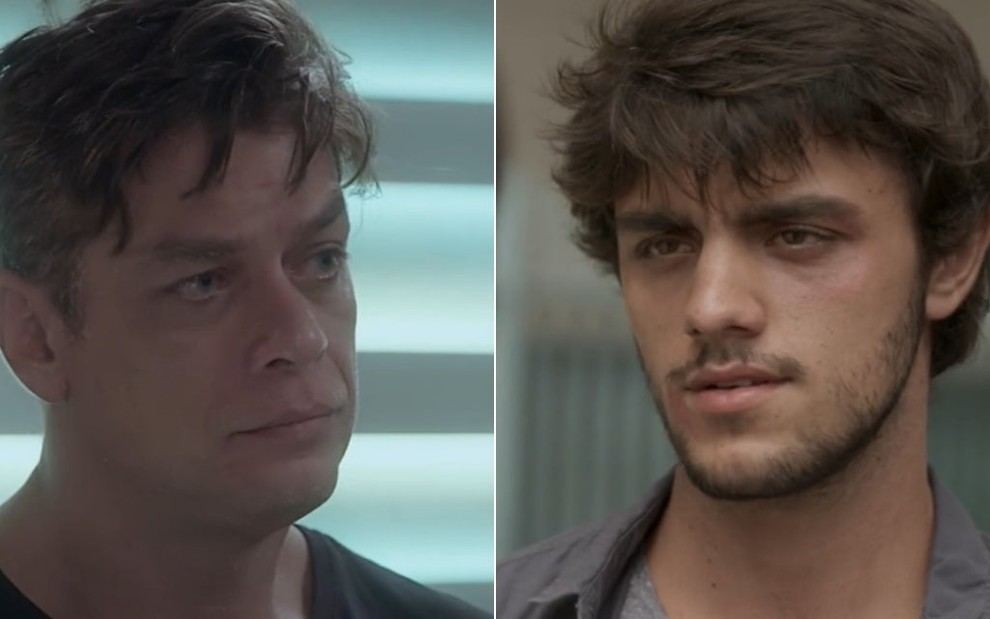 Montagem dos atores Fabio Assunção (Arthur) e Felipe Simas (Jonatas) em Totalmente Demais