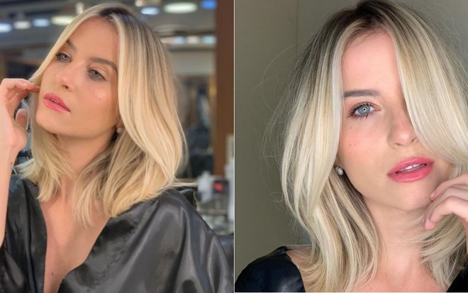 Barbara França com corte novo de cabelo e descolorido em tom loiro sueco