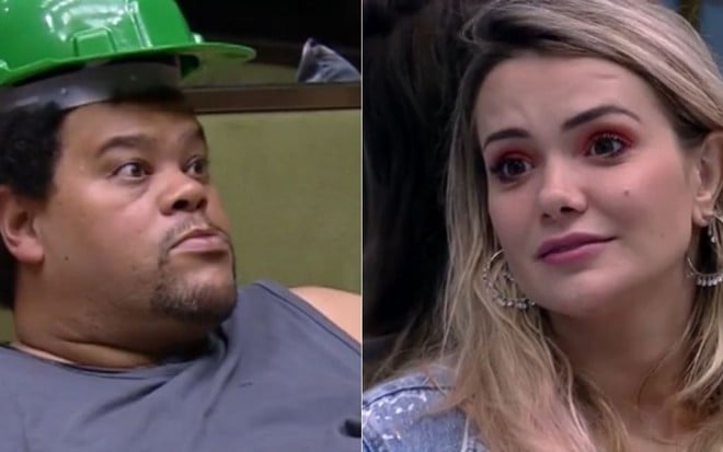 Montagem com imagens de Babu Santana e Marcela Mc Gowan antes da festa do líder no BBB20