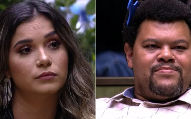 Montagem de fotos com Gizelly Bicalho e Babu Santana, que estavam no 14º paredão do BBB20, da Globo