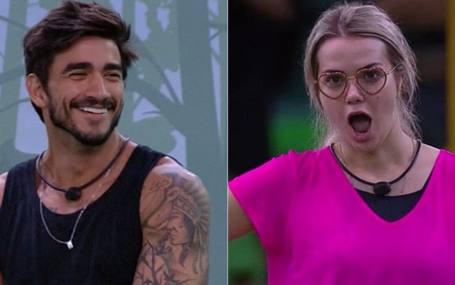 Montagem de fotos com Guilherme Napolitano e Marcela Mc Gowan, que disputaram a prova do líder do BBB20