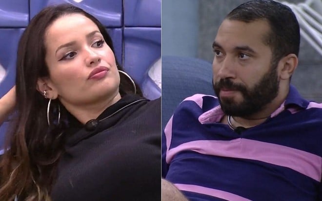 Montagem com imagens de Juliette Freire (à esq.) e Gilberto Nogueira na área externa do BBB21