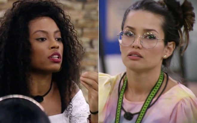 Montagem de Lumena Aleluia e Juliette Freire durante discussão no BBB21