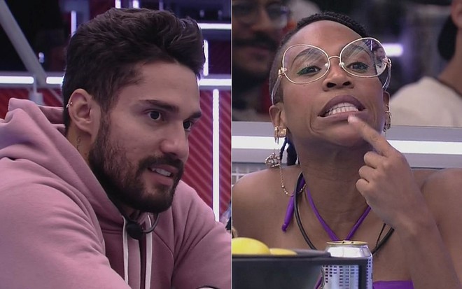 Montagem com imagens de Arcrebiano Araújo (à esq.) e Karol Conká na cozinha VIP do BBB21