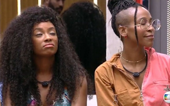 Imagem de Lumena Aleluia (à esq.) e Karol Conká durante o jogo da discórdia no BBB21