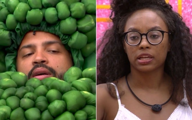 Montagem com Projota e Lumena Aleluia no BBB21