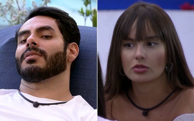 Montagem com Rodolffo Matthaus e Thaís Braz no confinamento do BBB21