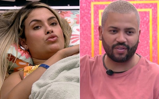 Montagem com Sarah Andrade e Projota no BBB21