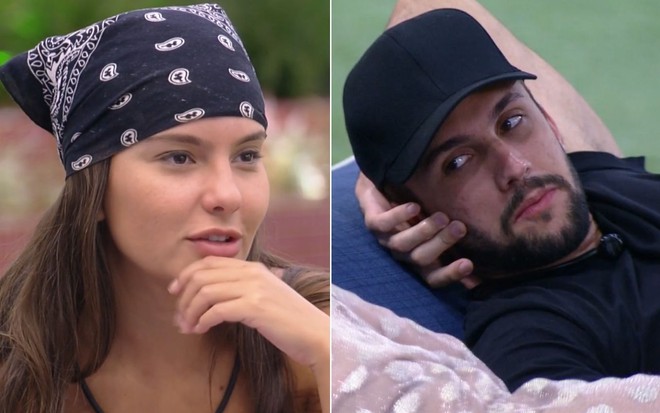 Montagem com Thaís Braz e Arthur Picoli no BBB21