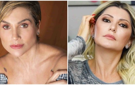 As atrizes Flávia Alessandra e Antonia Fontenelle em fotos publicadas em seus perfis no Instagram