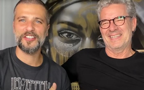 Bruno Gagliasso e Roberto Baldacconi em entrevista para o canal de Giovanna Ewbank