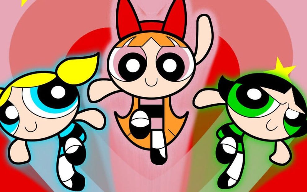 Lindinha, Florzinha e Docinho em cena da animação As Meninas Superpoderosas