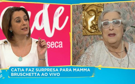 Catia Fonseca anuncia contratação de Mamma Bruschetta no Melhor da Tarde, da Band, em 9 de outubro de 2020