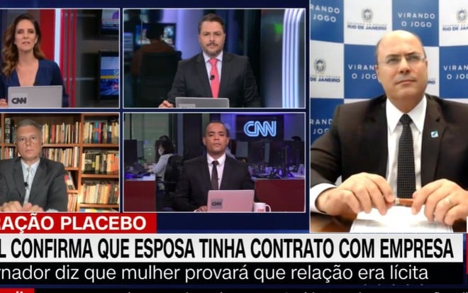 Monalisa Perrone no cenário do Expresso CNN em entrevista com Wilson Witzel