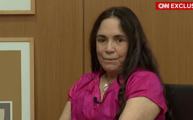 A secretária especial de Cultura, Regina Duarte, durante entrevista à CNN Brasil na quinta-feira (7)