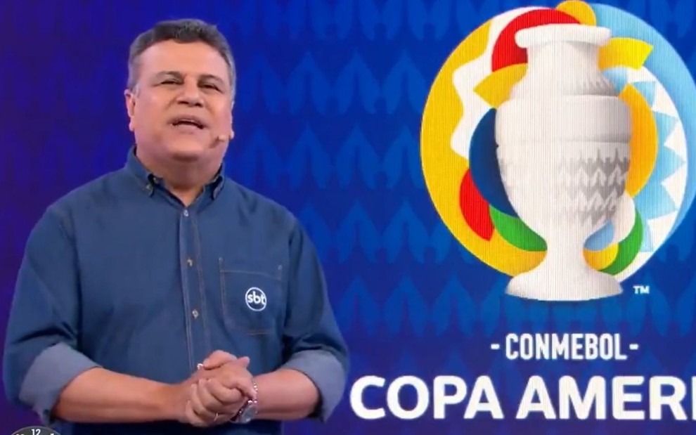 Téo José anunciando que a Copa América será transmitida pelo SBT