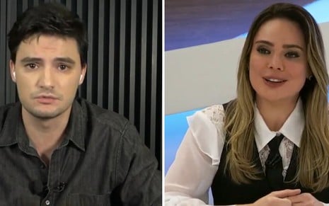 Felipe Neto e Rachel Sheherazade no Roda Viva nesta segunda-feira (18), na TV Cultura