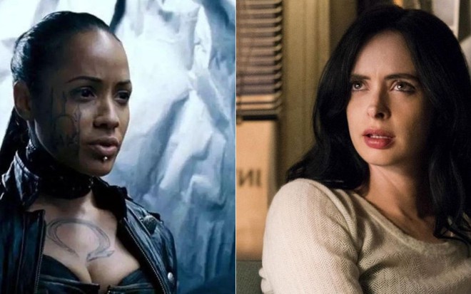 Montagem com fotos das atrizes Dania Ramirez e Krysten Ritter em cenas de X-Men 3 e Jessica Jones, respectivamente