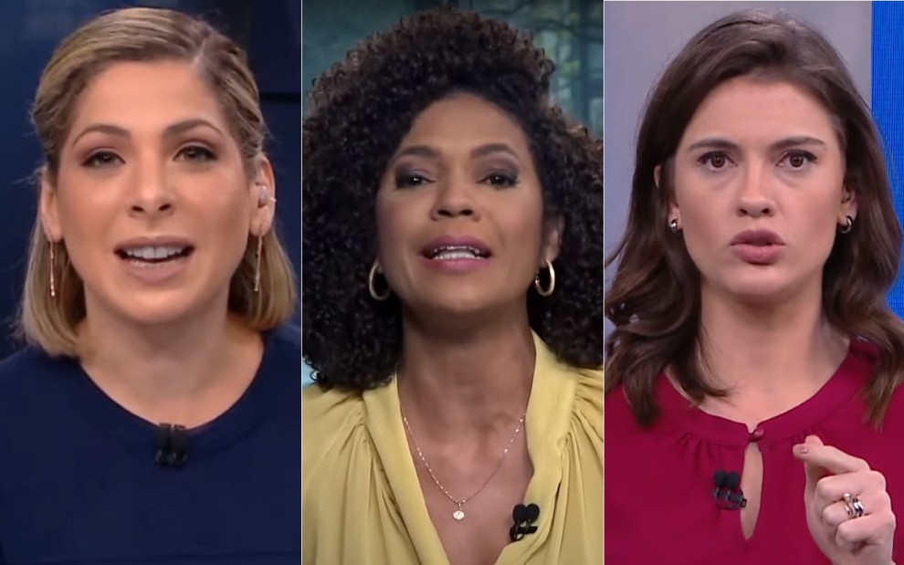 Daniela Lima, Luciana Barreto e Elisa Veeck nas bancadas de telejornais da CNN Brasil