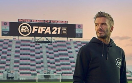 David Beckham em estádio de futebol