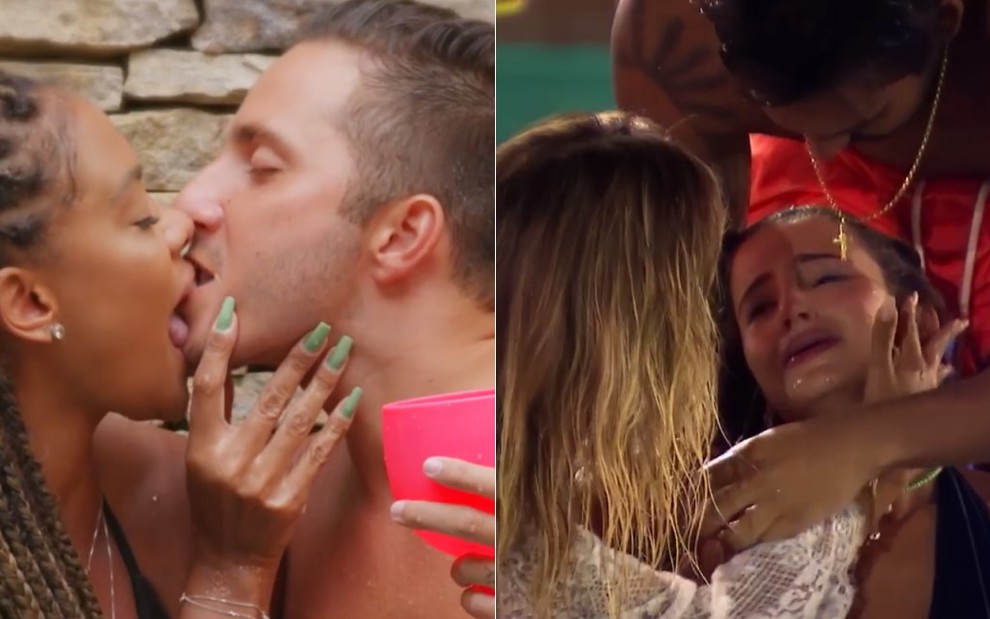 Participantes se beijam em imagens da sexta temporada do De Férias com o Ex