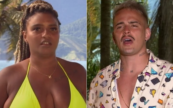Montagem com Marina Gregory e Caíque Gama no De Férias com o Ex: Celebs 2