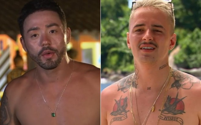 Montagem com Rico Melquiades e Caíque Gama no De Férias com o Ex: Celebs 2