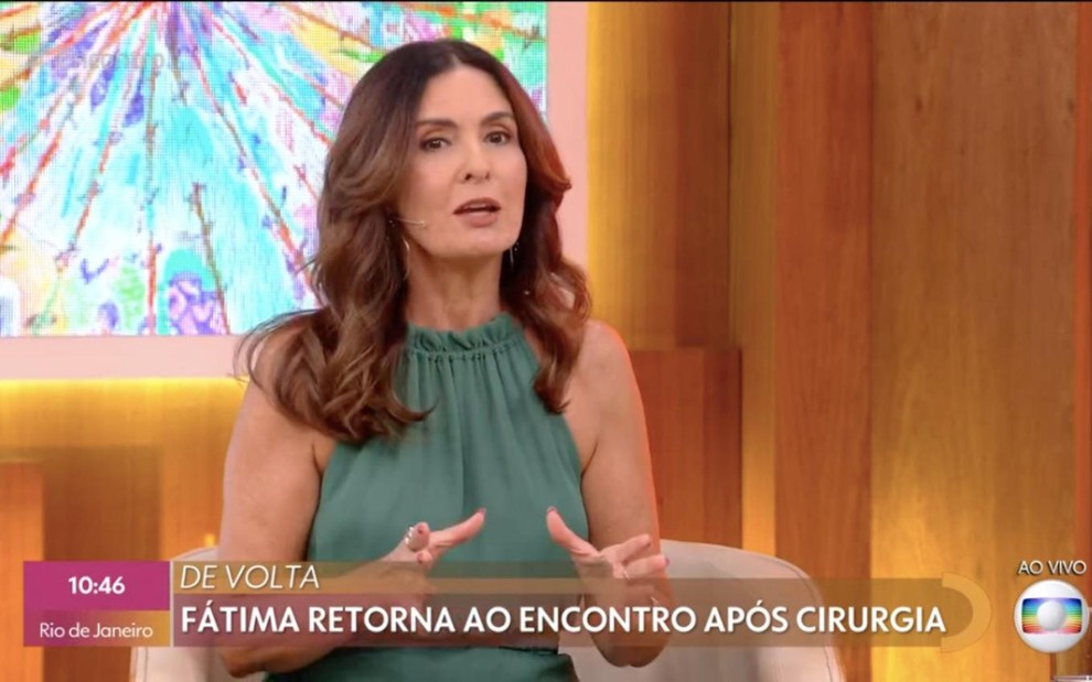 A apresentadora Fátima Bernardes no programa Encontro, da Globo, desta segunda-feira (4)